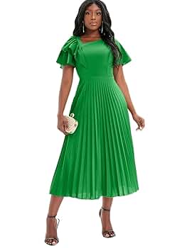 GWTGHY Dresses for Women Asymmetrical Neck Butterfly Sleeve